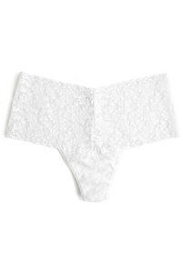 Трусы бразилиана с высокой посадкой белые Hanky Panky. Труси бразиліана з високою посадкою білі Hanky Panky.