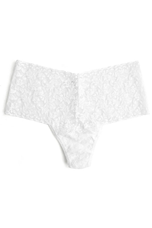 Трусы бразилиана с высокой посадкой белые Hanky Panky. Труси бразиліана з високою посадкою білі Hanky Panky.