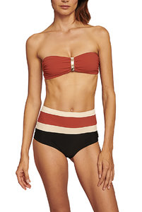 Раздельный купальник бандо, в темно-красном, в терракотовом оттенке, от премиум бренда Touche. Роздільний купальник бандо, у темно-червоному, у теракотовому відтінку, від преміум бренду Touche.