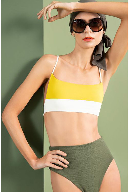 Купальный топ на тонких бретелях от премиум бренда Туше. 