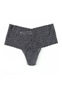 Трусы бразилиана с высокой посадкой серые Hanky Panky. Труси бразиліана з високою посадкою сірі Hanky Panky.