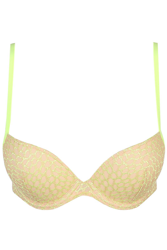 Бюстгальтер пуш-ап купить, в телесном цвете с неоновой вышивкой, Marie Jo. Бюстгальтер пуш-ап купити, у тілесному кольорі з неоновою вишивкою, Marie Jo.