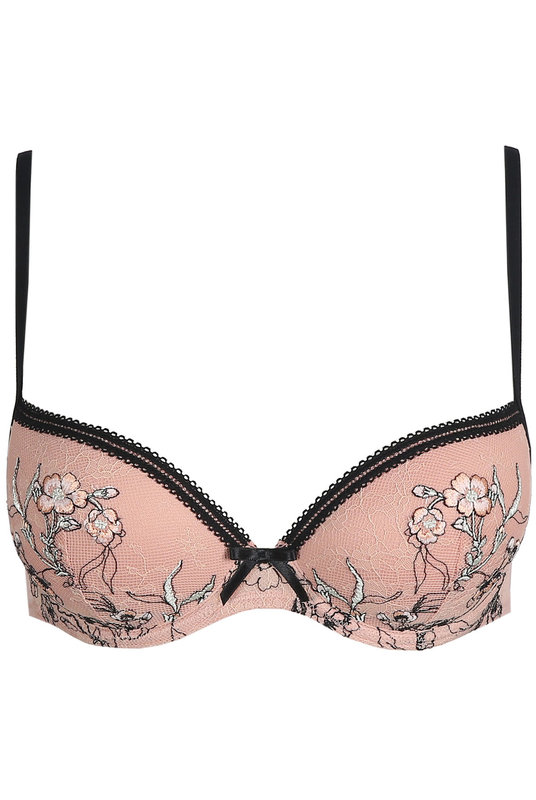 Бюстгальтер кружевной с уплотненными чашками без пуш-ап с вышивкой от Мери Жо. Мереживний бюстгальтер з ущільненими чашками без пуш-ап з вишивкою від Мері Жо.