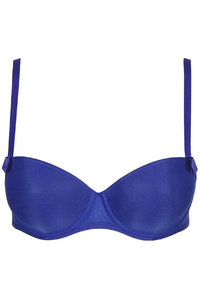 Бесшовный бюстгальтер балконет на кости с уплотненными чашками в синем, Мери Жо. 