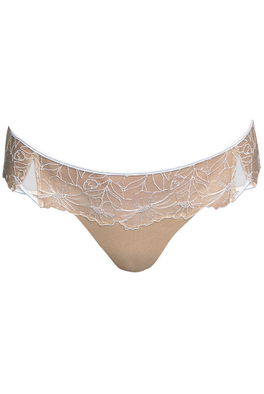 Женские трусы бразилианы с низкой  посадкой отANDRES SARDA  с цветочной вышивкой в нюдовом оттенке. Жіночі труси бразиліани з низькою посадкою відandres SARDA з квітковою вишивкою в нюдовом відтінку.