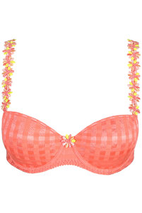 Бюстгальтер балконет с уплотненными чашечками на косточках в розовом цвете, Мери Жо. 