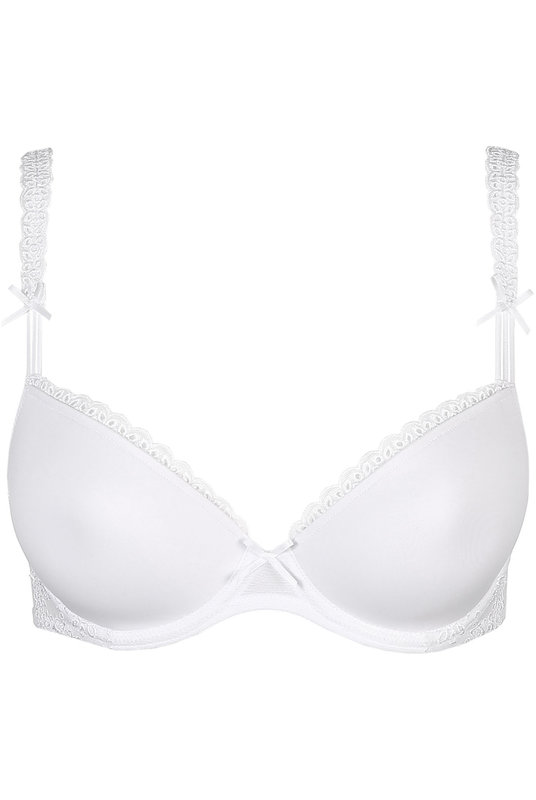 Белый гладкий бюстгальтер сформированный на косточках от Мери Жо.