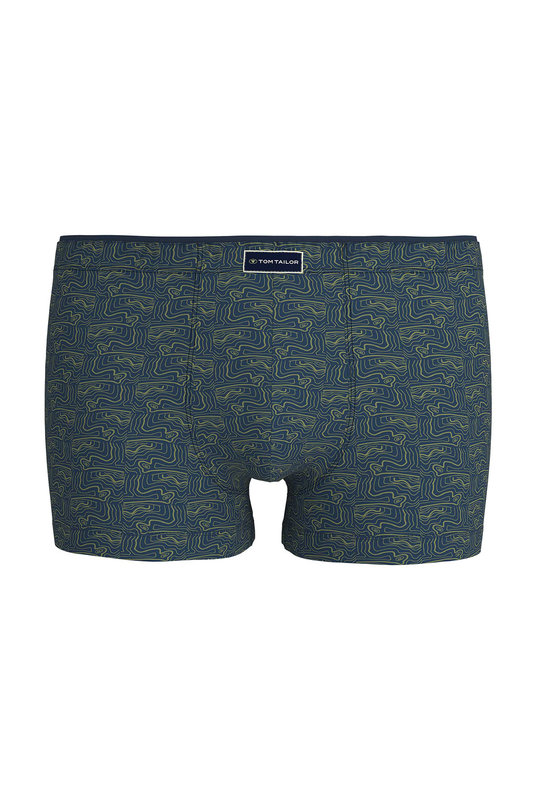 Мужские трусы от Tom Tailor боксеры купить в Украине удобные повседневные хлопковые с геометричным  принтом синего цвета. Чоловічі труси від Tom Tailor боксери купити в Україні зручні повсякденні бавовняні з геометричним принтом синього кольору.