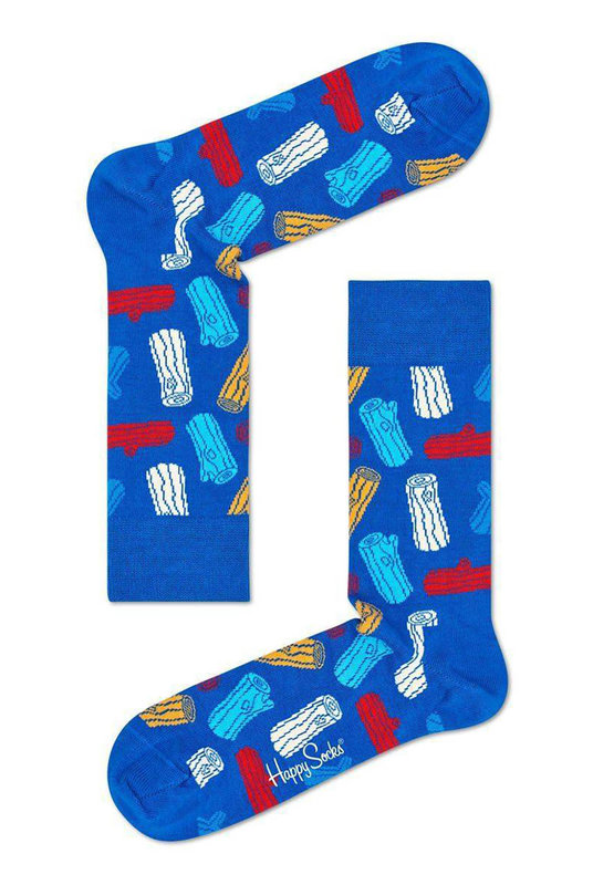Купить носки мужские  хлопковые от Happy Socks с разноцветным креативным принтом в голубом цвете . Купити шкарпетки чоловічі бавовняні від Happy Socks з різнобарвним креативним принтом в блакитному кольорі .