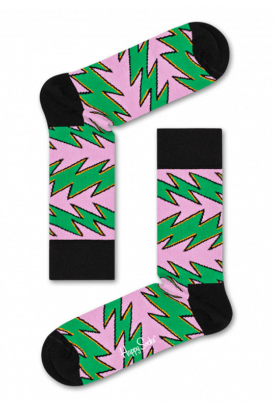 Купить носки унисекс женские их хлопка от Хэппи Сокс парные высокие с геометричным принтом. Купити шкарпетки унісекс їх бавовни від хеппі Сокс парні високі з геометричним принтом