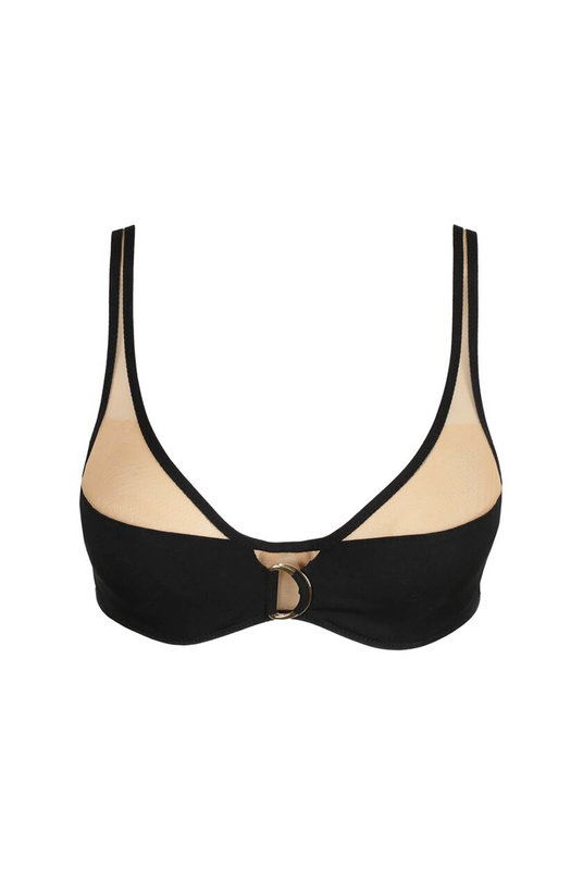Купить женский бюстгальтер без кости бралетт от Андрес Сарда в глубоком черном оттенке с вставкой из полупрозрачной сетки. Купити жіночий бюстгальтер без кістки бралетт від Андрес Сарда у глибокому чорному відтінку із вставкою із напівпрозорої сітки.