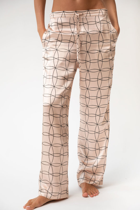 Шелковые Женские Брюки розовые Nokaya