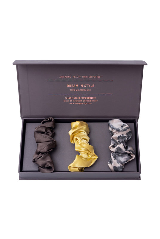 250000-57 Шелковая объемная резинка set-3 Silk accessories