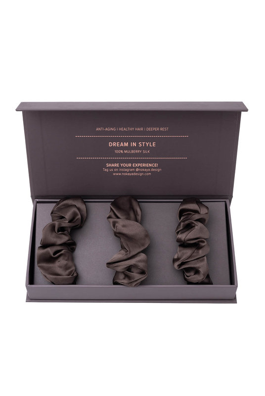 250000-57 Шелковая объемная резинка set-3 Silk accessories