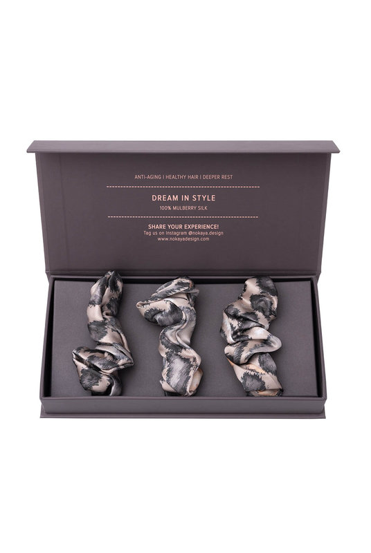 250000-57 Шелковая объемная резинка set-3 Silk accessories