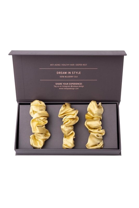 250000-57 Шелковая объемная резинка set-3 Silk accessories