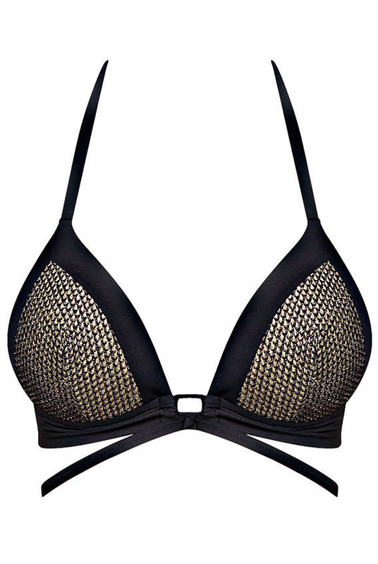 Купальный треугольник уплотненный без косточек, украшенный сеточкой из люрекса, Andres Sarda. Купальний трикутник ущільнений без кісточок, оздоблений сіточкою із люрексу, Andres Sarda.