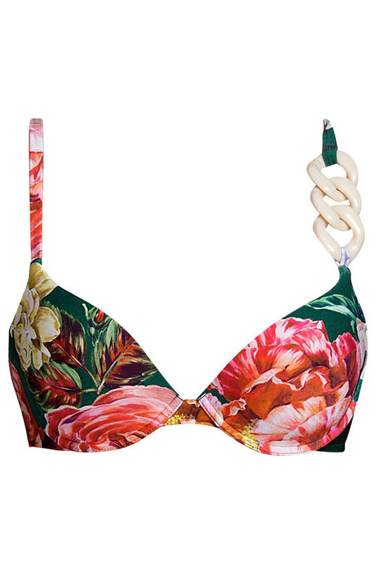 Купальный бюстгальтер уплотненный на косточках с цветочным принтом, премиум бренд Андрес Сарда. 