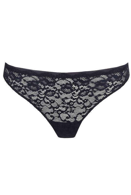 Женские трусы бразилиана бесшовные кружевные с низкой посадкой от Мари Жо  с хлопком  в черном цвете. Жіночі труси бразиліана безшовні мереживні з низькою посадкою від Марі Жо з бавовною в чорному відтінку.