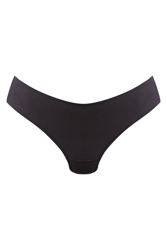 Женские трусы бикини с низкой посадкой от Нокая бесшовные гладкие в классическом черном цвете. Жіночі труси бікіні з низькою посадкою від Нокая безшовні гладкі в класичному чорному відтінку.