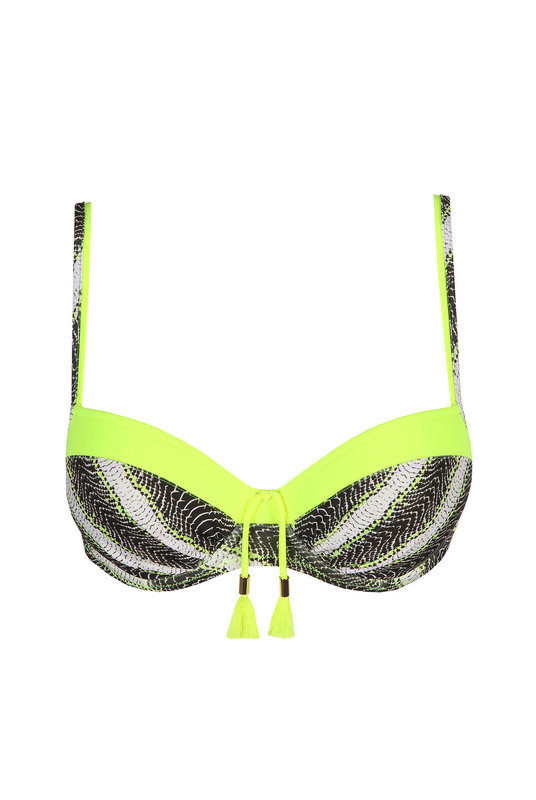 Купальный балконет на кости с уплотненной чашкой с принтом, в неоновом, Мари Жо. 