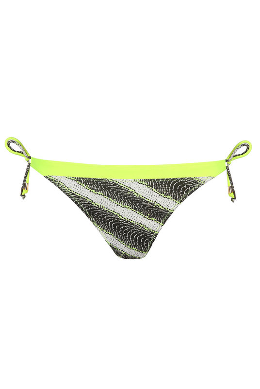 Купальные бикини на завязках с принтом, в неоновом, от Marie Jo. Купальні бікіні на зав'язках із принтом, у неоновому, від Marie Jo.