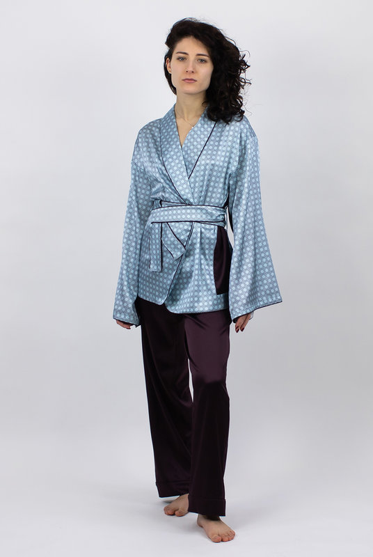 Шелковое Кимоно для дома и отдыха женское