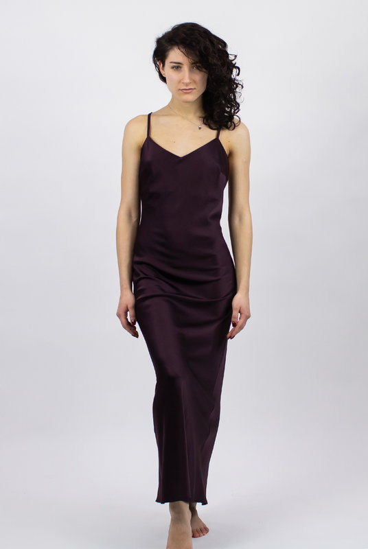 купить ночную сорочку из натурального шелка коричневую