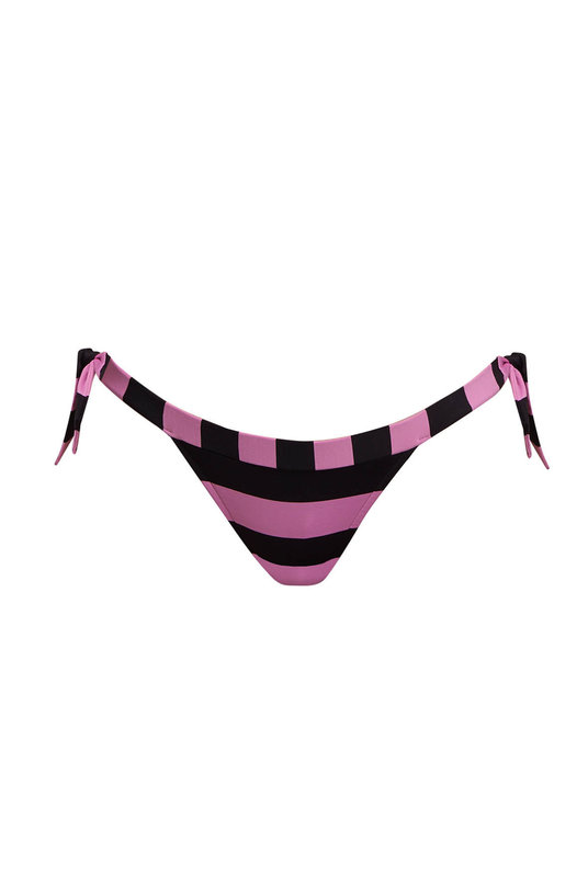 Купальные бикини на завязках с принтом полоса в розовом цвете, от премиум бренда Андрес Сарда. 