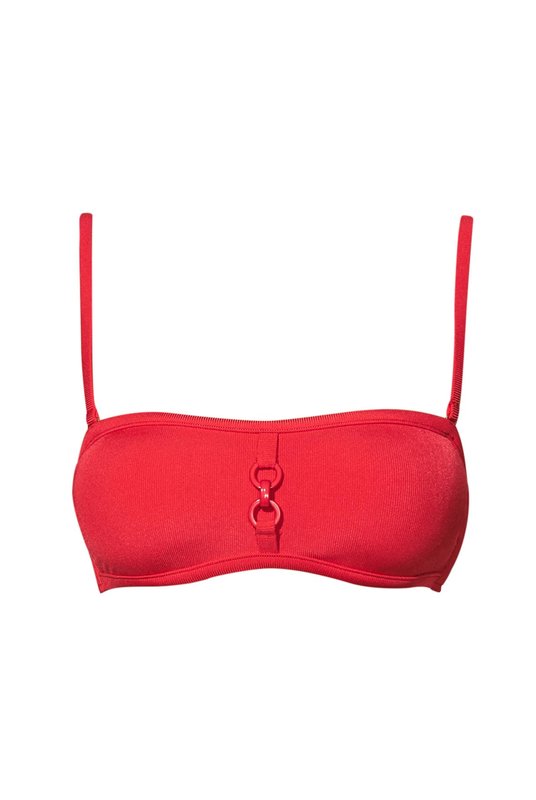 Бандо, купальник бандо в красном цвете от премиум бренда Андрес Сарда. 