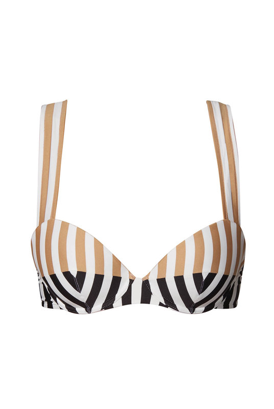 Верх купальника - купальный бюстгальтер уплотненный на косточках, принт полоса. 