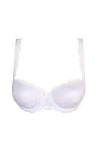 Бюстгальтер балконет с кружевом белый от Мери Жо, фото крупным планом. 