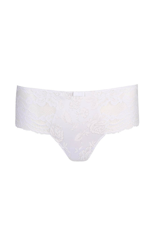 Купить бразилиана трусы женские кружевные с цветочной вышивкой и средней посадкой от MARIE JO в белом цвете. Купити бразиліана труси жіночі мереживні з квітковою вишивкою і середньою посадкою від MARIE JO в білому кольорі.
