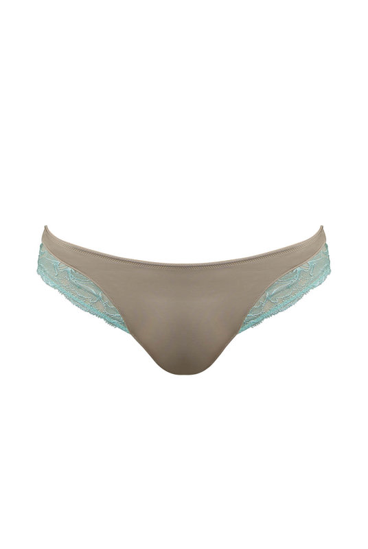 Бесшовные трусы женские слипы из хлопка и тюля с декоративной вышивкой на рюшах в цвете сахара от ANDRES SARDA. Безшовні труси жіночі сліпи з бавовни і тюлю з декоративною вишивкою на рюшах в кольорі цукру від ANDRES SARDA.