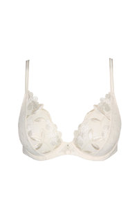 Мягкий бюстгальтер на косточках светлый с вышивкой по линии декольте от Мери Жо.
