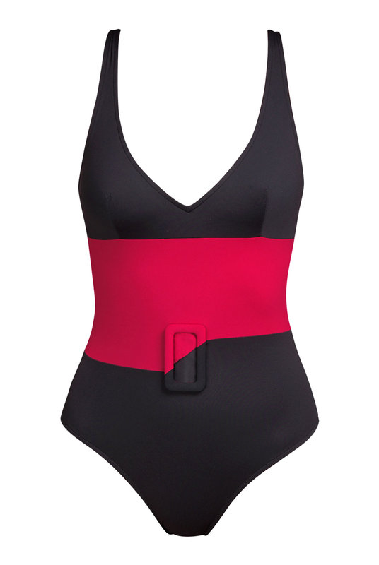 Цельный купальник с открытой спиной с принтом колорблок, от премиум бренда Andres Sarda. Суцільний купальник з відкритою спиною з принтом колорблок, від преміум бренду Andres Sarda.