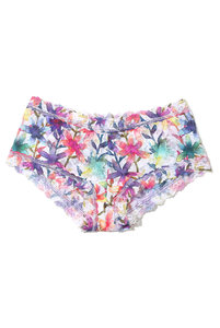 Кружевные трусы шорты с базовой посадкой с цветочным принтом от Hanky Panky. Мереживні труси шорти з базовою посадкою з квітковим принтом від Hanky Panky.