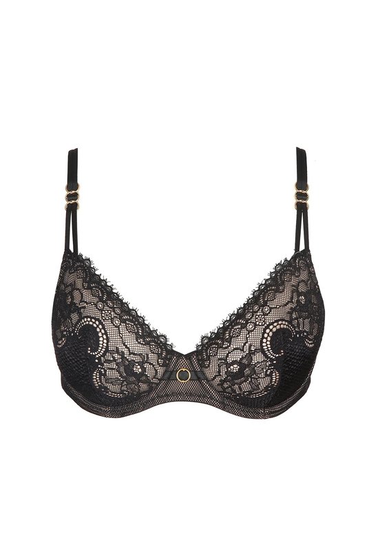 Кружевной мягкий бюстгальтер с металлическими кольцами на бретелях Marie Jo. Мереживний бюстгальтер з металевими кільцями на бретелях Marie Jo.