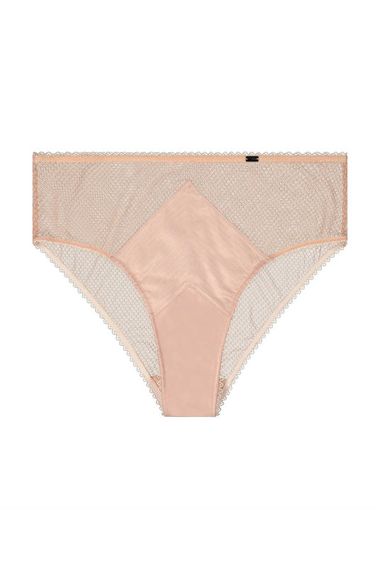 Бесшовные трусы женские с высокой посадкой  полупрозрачные кюлоты от ME. By Bendon в цвете камея. Безшовні труси жіночі з високою посадкою напівпрозорі кюлоти від ME. By Bendon в кольорі камея.