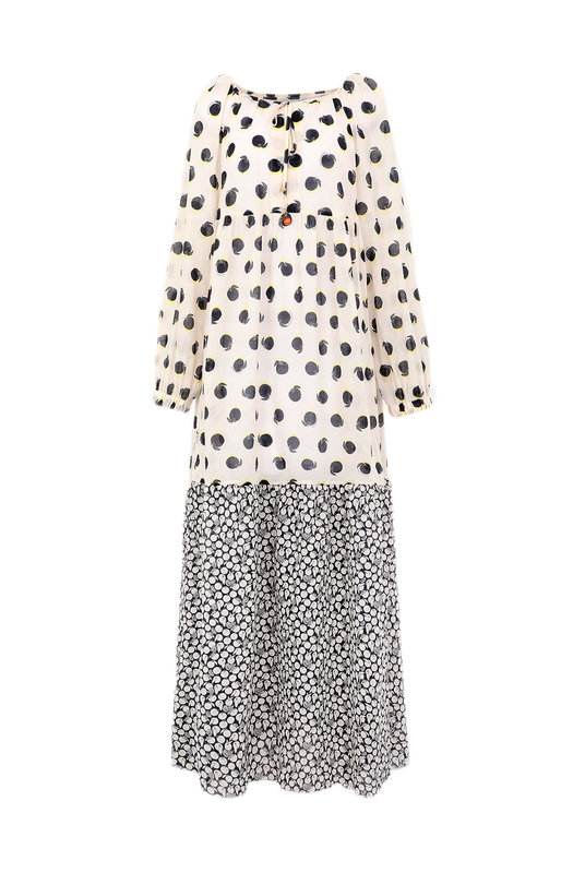 7AD11020 Платье Ruched Oranges Print