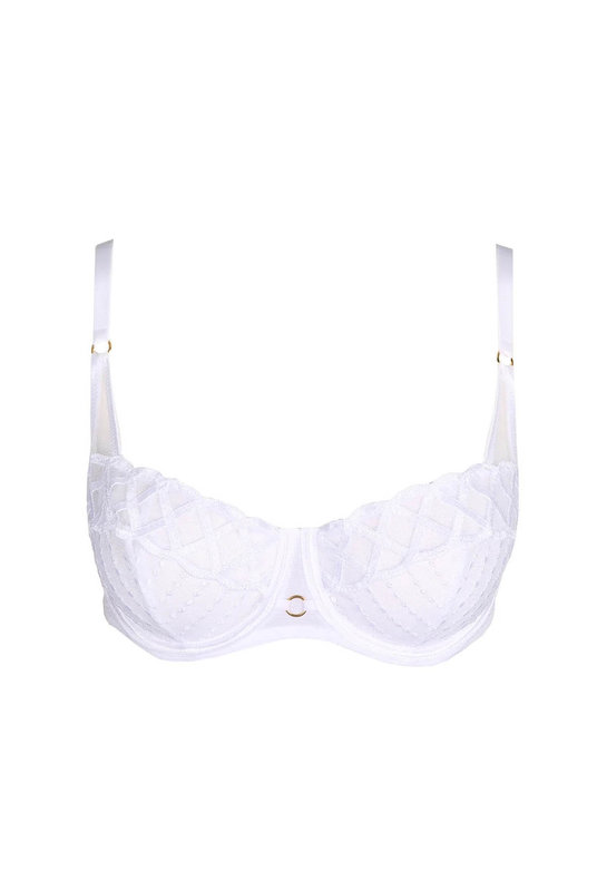 Нижнее белье премиум класса: открытый бюстгальтер бра с мягкими чашечками на косточках, Marie Jo, фото крупным планом.  Нижня білизна преміум класу: відкритий бюстгальтер бра з м'якими чашечками на кісточках, Marie Jo, фото крупним планом.