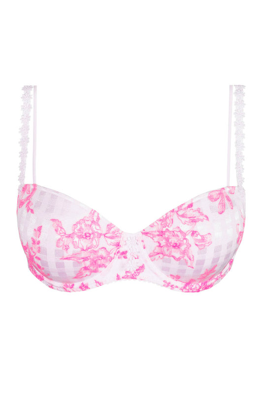 Купить бюстгальтер уплотненный балконет с отстегивающимися бретелями от Marie Jo в цвете весеннее цветение. Купити бюстгальтер ущільнений балконет з відстібними бретелями від Marie Jo в кольорі весняне цвітіння.