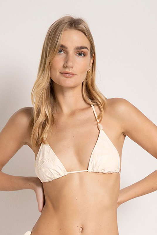 Купить женский купальник раздельный от Touche мягкий треугольник с завязками цвета айвори.  Купити жіночий купальник роздільний від Touche еластичнеий трикутник із зав'язками кольору айворі.