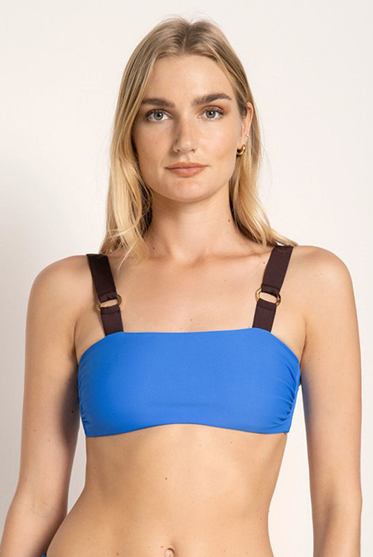 Купить женский купальник раздельный от Touche эластичное бандо с завязками цвета синий.  Купити жіночий купальник роздільний від Touche еластичне бандо із зав'язками кольору синiй.