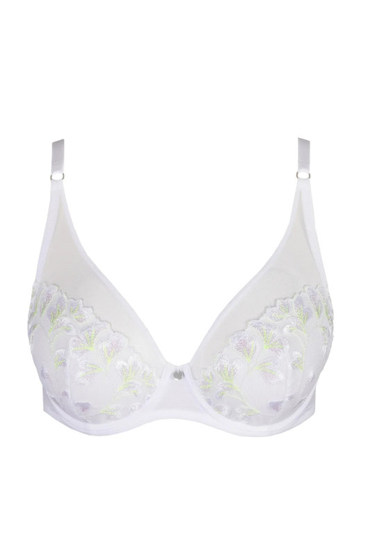 Купить женский бюстгальтер треугольник уплотненный на кости от Marie Jo в кристально белом цвете. Купити жіночий бюстгальтер трикуткник ущільнений на кістці від Marie Jo в кристально білому кольорі. 