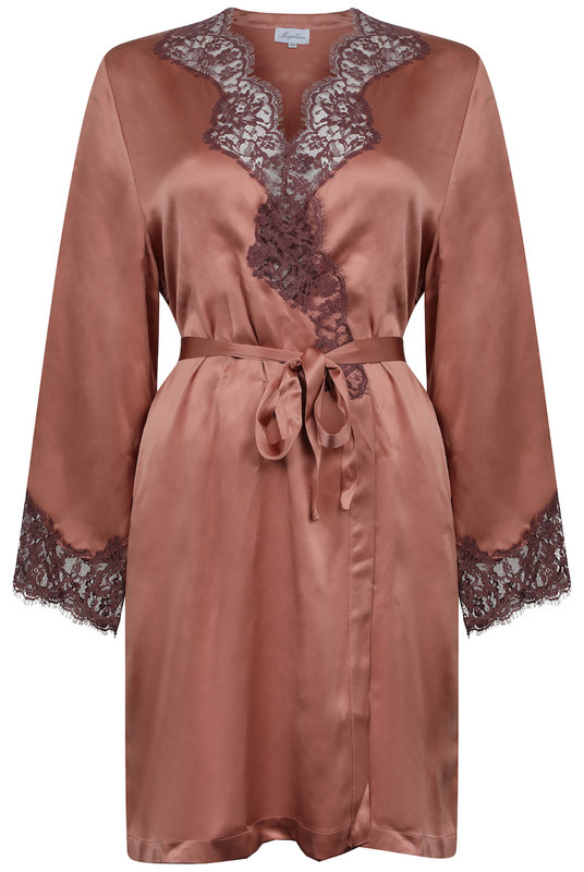 Шелковый Халат с Кружевом