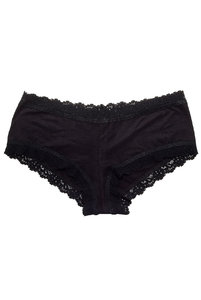 Бесшовные Трусы женские шорты в черном цвете от  Hanky Panky с рюшами. Безшовні труси жіночі шорти в чорному кольорі від Hanky Panky з рюшами