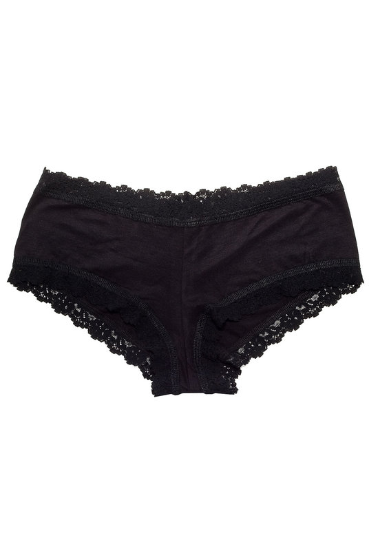 Бесшовные Трусы женские шорты в черном цвете от  Hanky Panky с рюшами. Безшовні труси жіночі шорти в чорному кольорі від Hanky Panky з рюшами