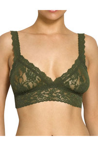 Купить женский бюстгальтер мягкий треугольник от Хэнки Пэнки полупрозрачный без кости в темно-зеленом оттенке. Купити жіночий бюстгальтер м'який трикутник від Хенкі Пенкі напівпрозорий без кістки в темно-зеленому відтінку.