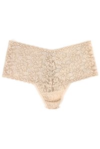 Кружевные трусики бразилиана с высокой талией женские пудровые от Хэнки Пэнки. Мереживні трусики бразиліана з високою талією жіночі пудрові від Хенкі Пенкі.